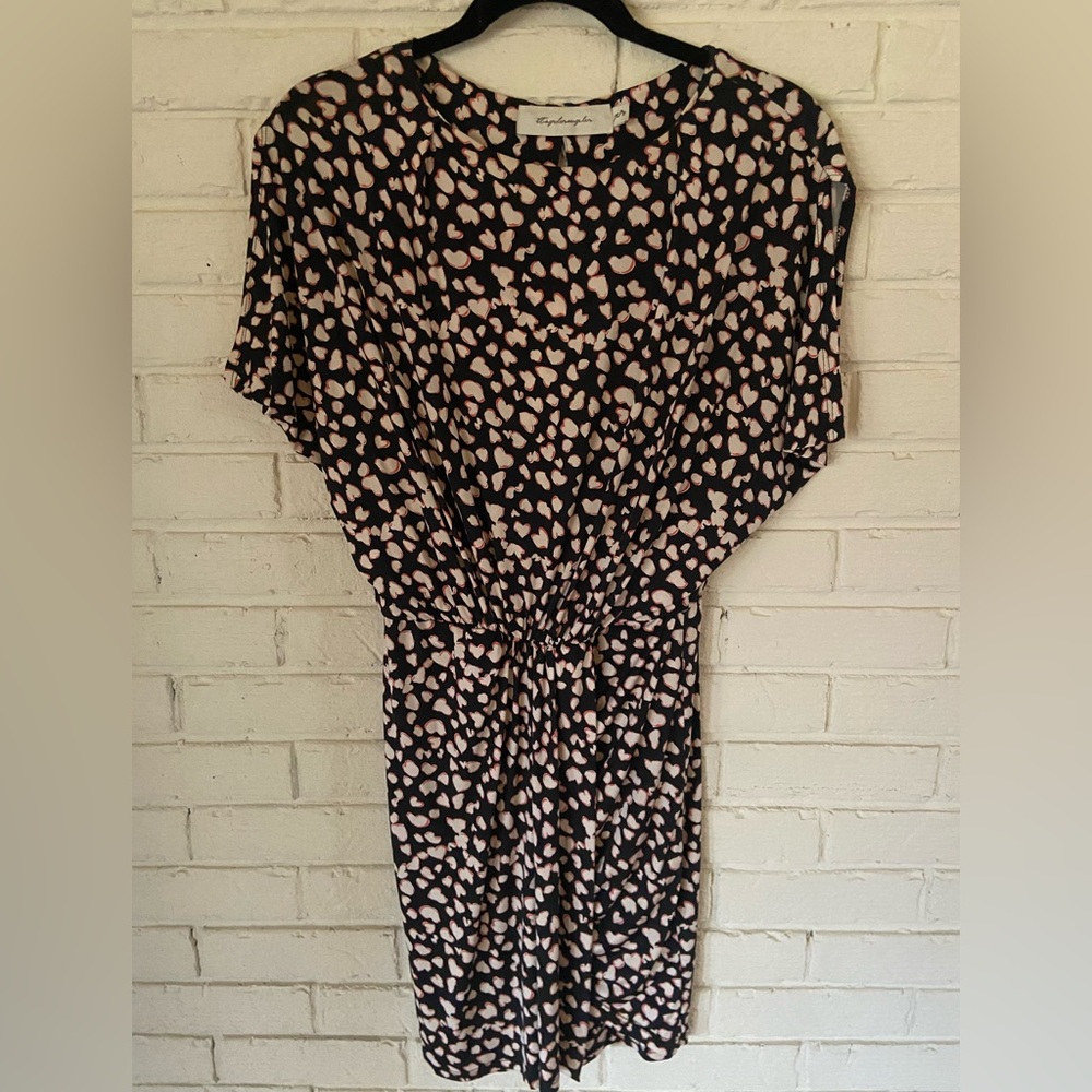 Chic Black and Pink Patterned Dress